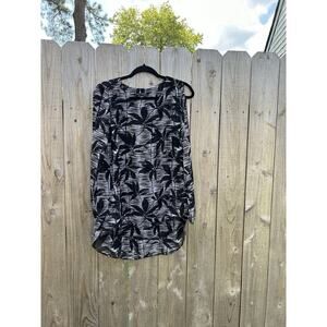 Zac & rachel black Grey boat neck long sleeve top, size: Small Floral Fall‎